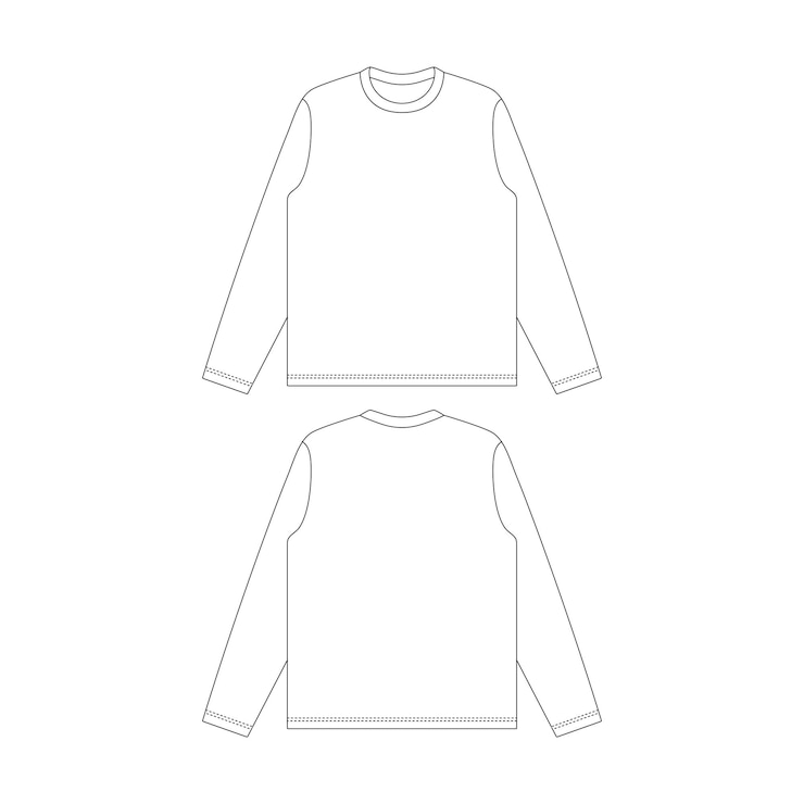 Vector template long sleeve tshirt vector illustration flat sketch design outline