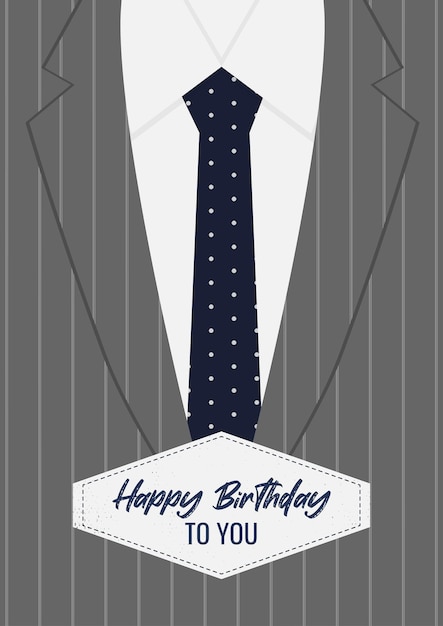 Шаблон мужской поздравительной открытки ко дню отца с мужским костюмом и вектором галстука