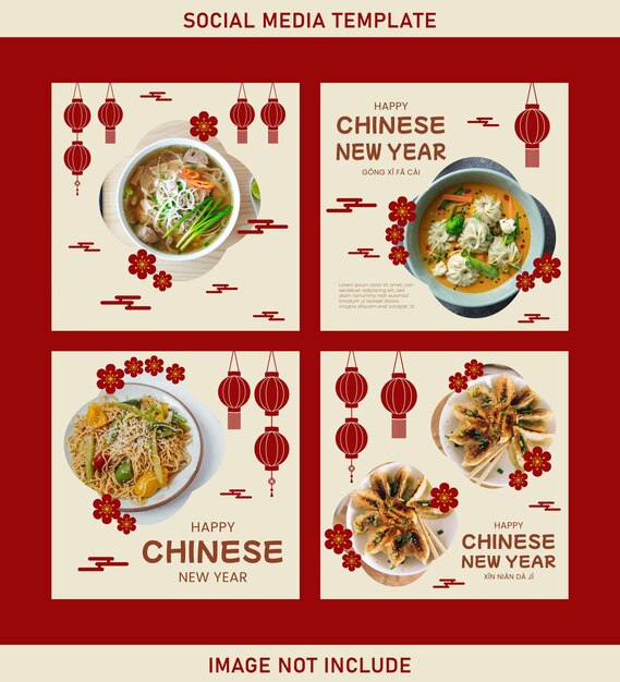 Vector template menu set for chinese new year