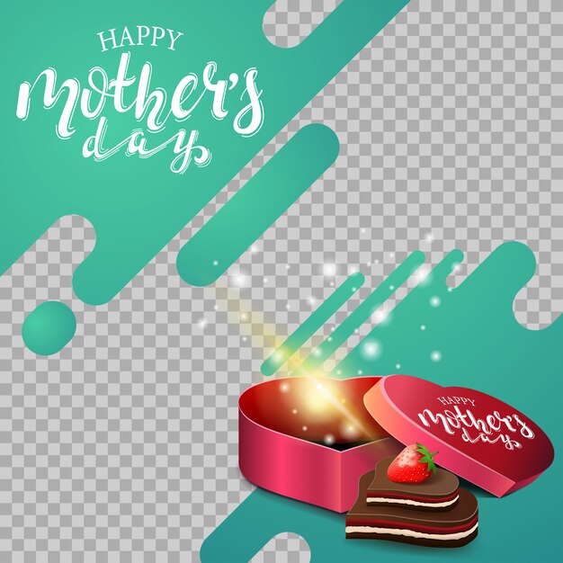 Template mother's day background with neon lines