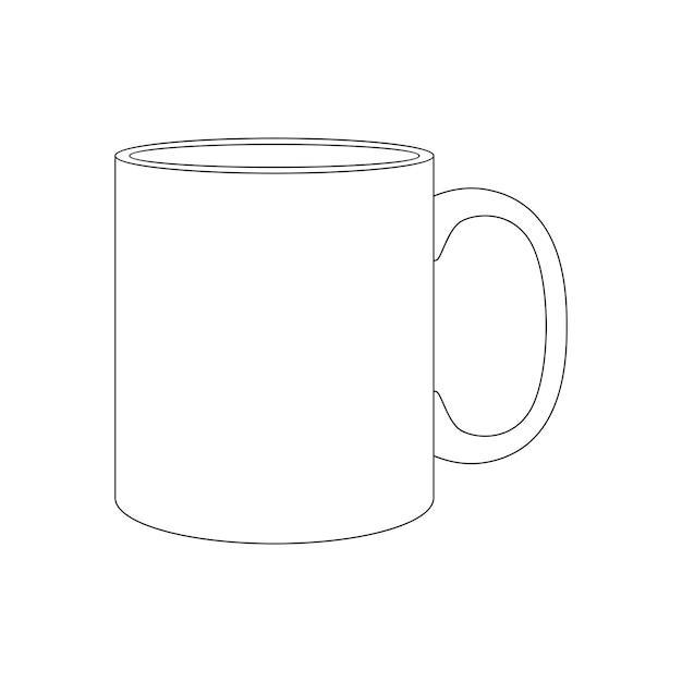 Template mug vector illustration flat design outline template collection