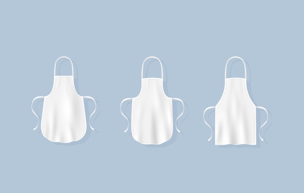 Вектор Шаблон белого фартука шеф-повара ресторана белый фартук или сарафан для персонала кухни ресторана