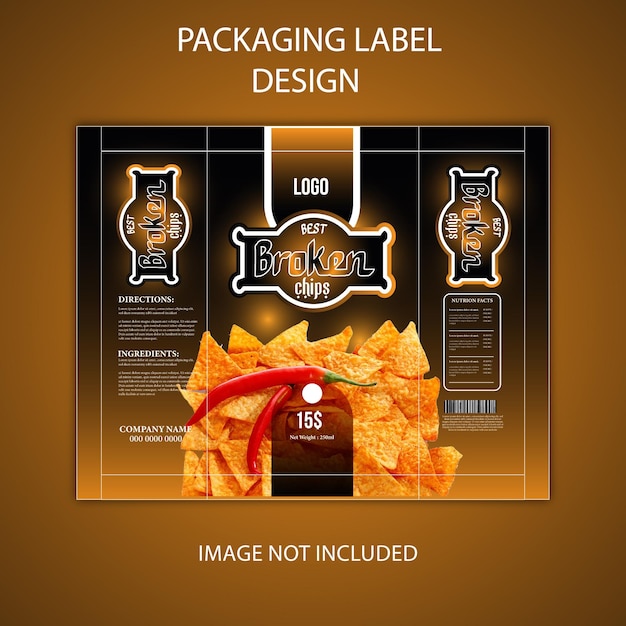 Template packaging design for snack product