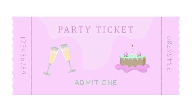 Template of party ticket