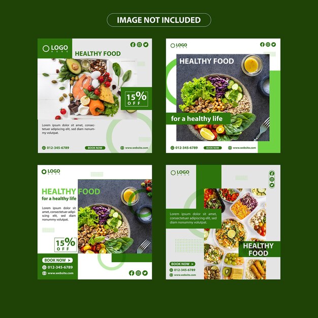 template post design for healthy food vector