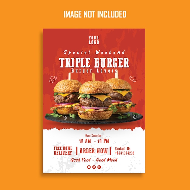 Vector template poster a4 for fast food