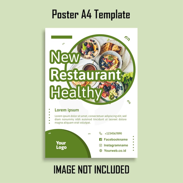 template poster a4 for food restaurant