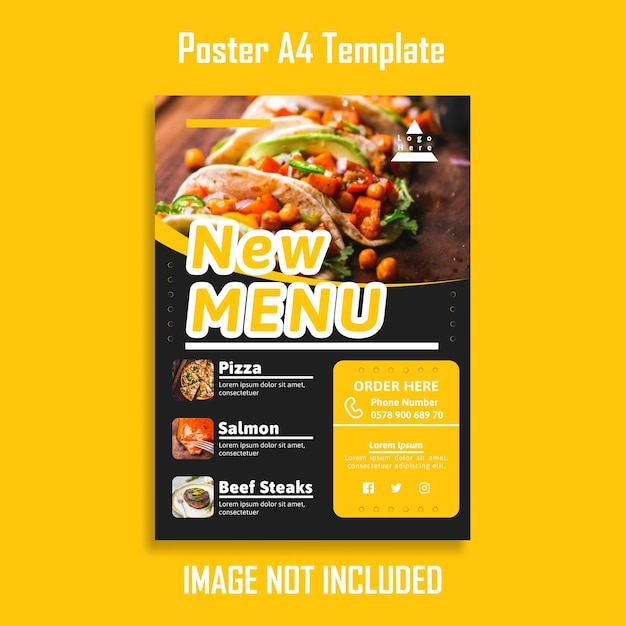 Vector template poster a4 for food restaurant