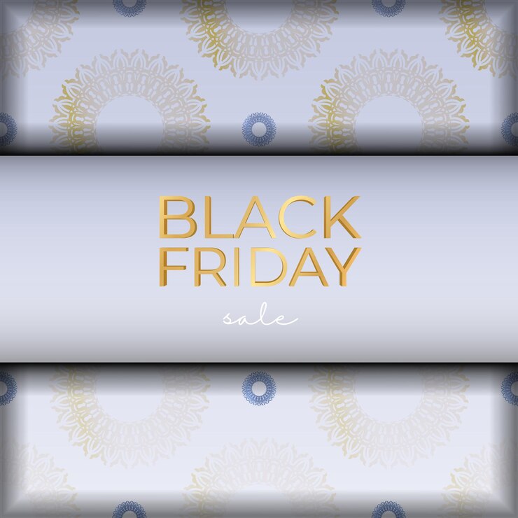 Vector template poster for black friday beige color with vintage pattern
