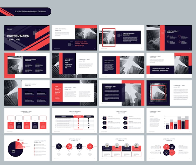 Layout di presentazione del modello con elementi infografici