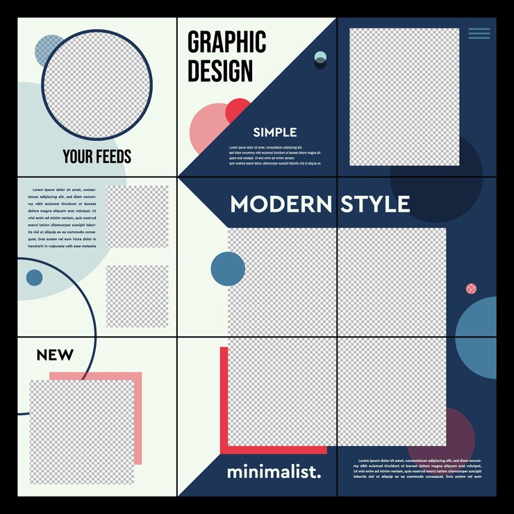 Vector template puzzle business social media post design