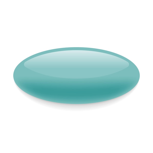 Template of realistic pill on white background mockup of oval painkiller or antibiotic