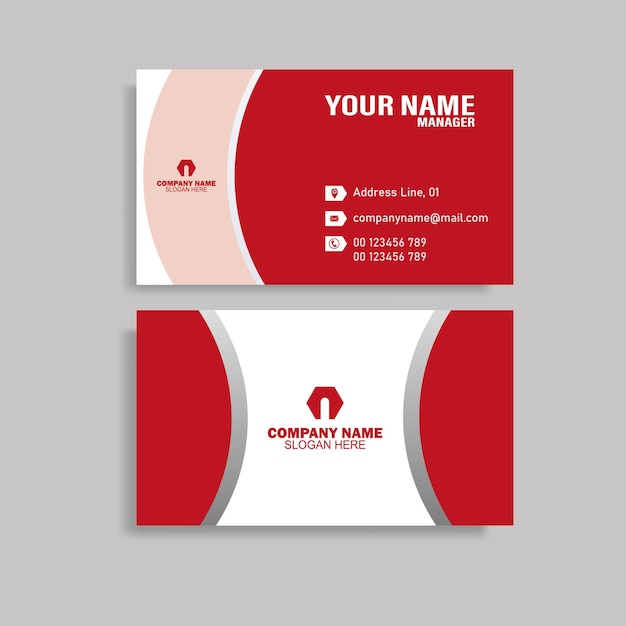 Template rode Business Card