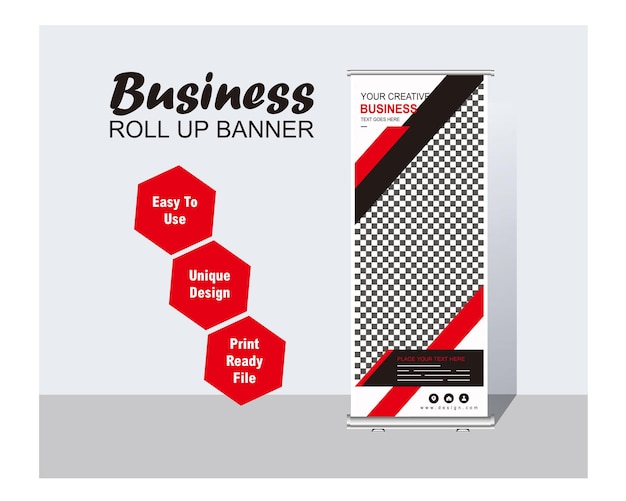 Template rolled up banner for business modern design