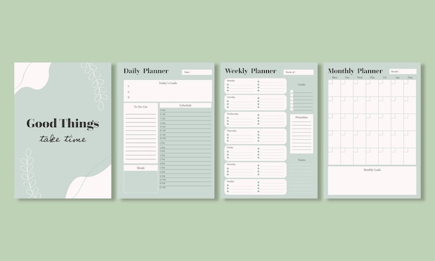 Template set of daily, weekly and monthly planner.