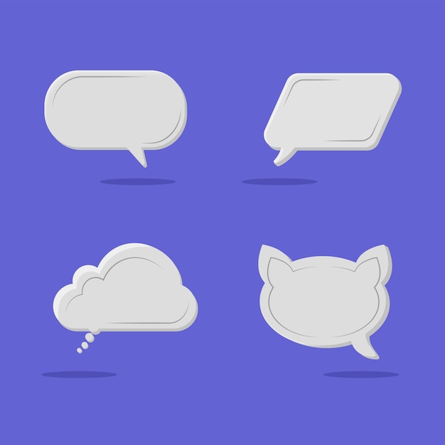 Template Set of speech bubble square cat quote icons Flat vector design