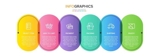 Template for shopping infographics illustration