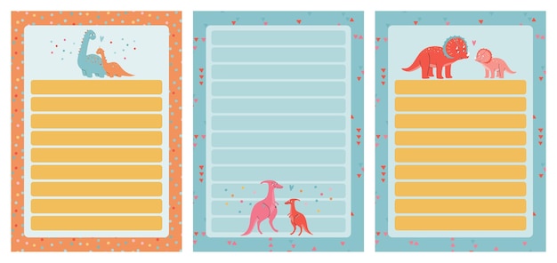 A template for simple planners and to-do lists for kids with cute illustrations in pastel colors. Children planners, schedules, agenda, checklists, and other baby stationery in a Scandinavian style.