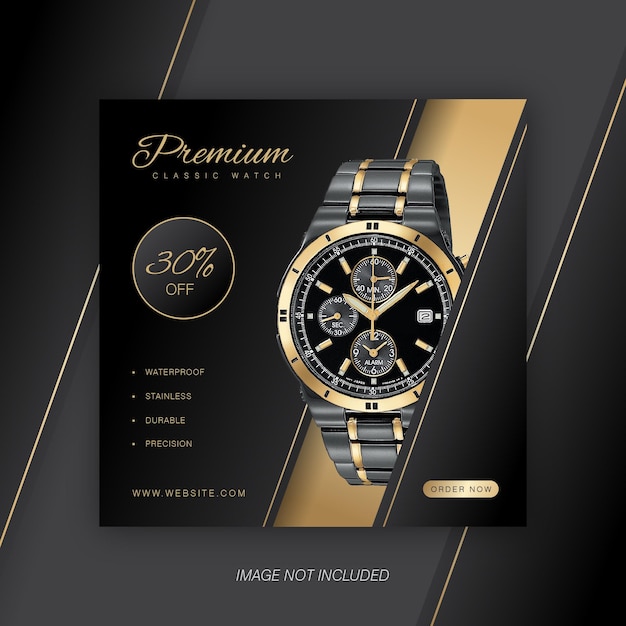 template social media for luxury classic watch