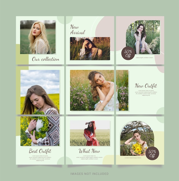 Template Social Media Puzzle Fashion Women