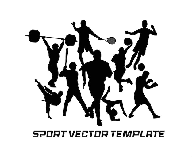 Template sport vector un poster in bianco e nero con sopra la parola sport