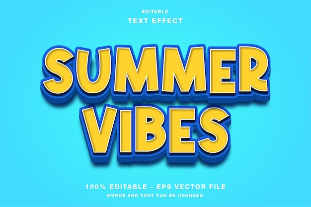 Template of Summer Vibes 3D Text Effect