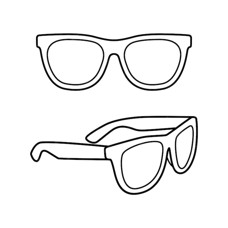 Premium Vector | Template sunglasses outline flat design vector