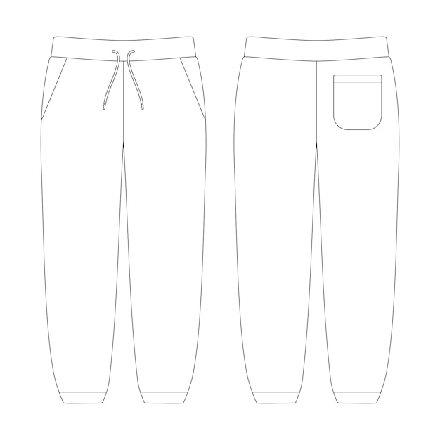 Template sweatpants vector illustration flat sketch design outline