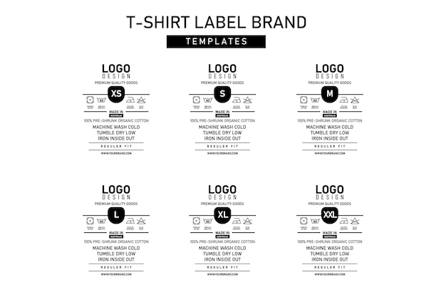 A template for a t - shirt label brand.