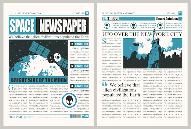 Vector template for tabloid newspaper