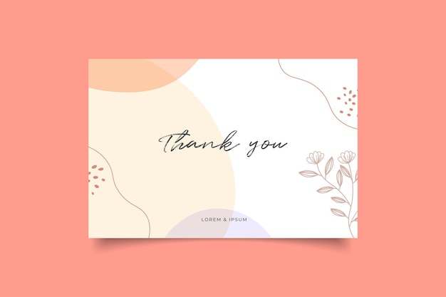 Vector template thank you card minimalist background