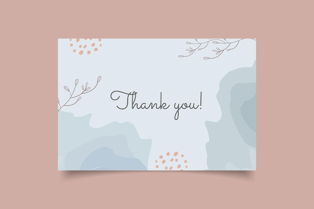 template thank you card with abstract minimalist background