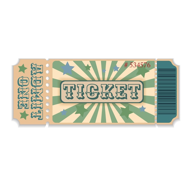Vector template of tickets to the circus carnival cinema in vintage style vector illustration