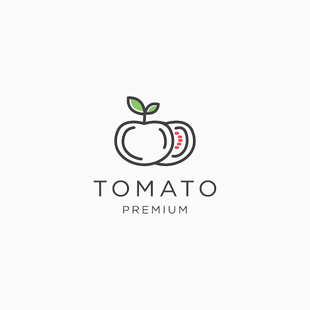 Шаблон tomato design logo изолированные овощи векторная иллюстрация