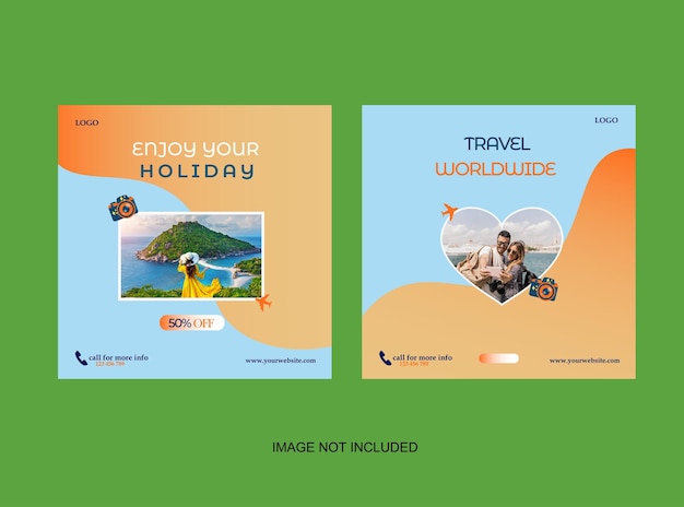 Vector template travel for instagram