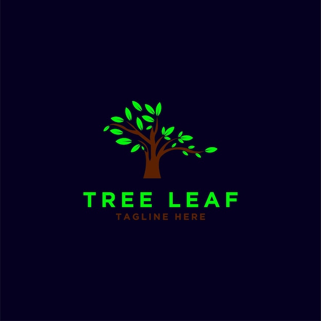 템플릿 나무와 잎 로고 디자인