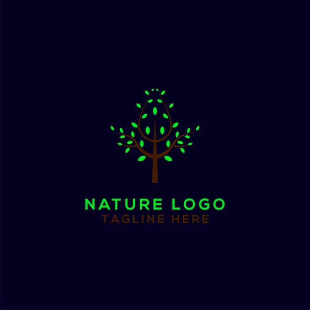 Vector template tree and leaf logo design