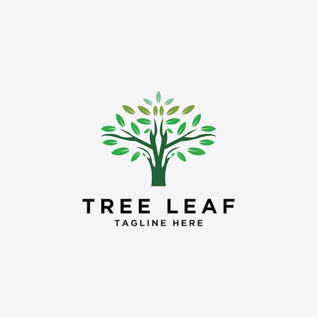 Template tree and leaf logo design