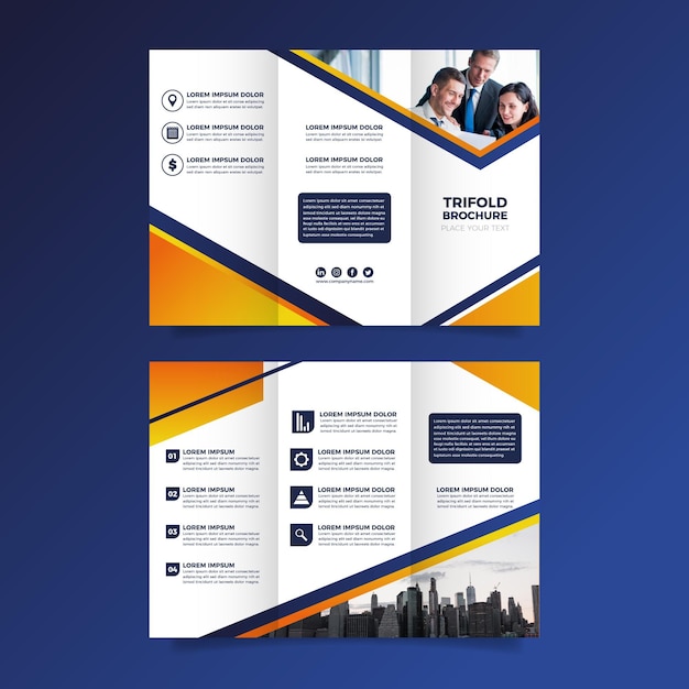 Vector template for trifold brochure theme