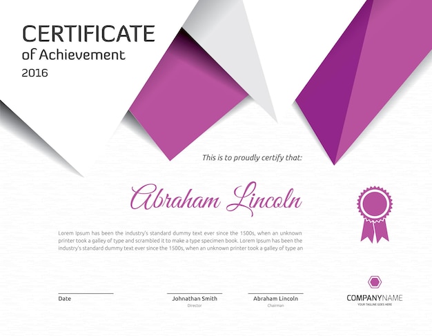 Vector template van het certificaat