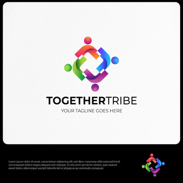 Vector template van het logo van de togethertribe community group