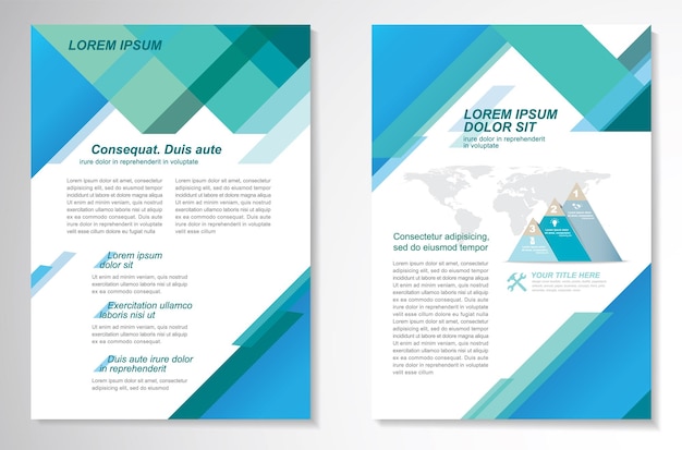 Template vector design4 Brochure Magazine Poster modern size A4 Front and back Easy to use and edit