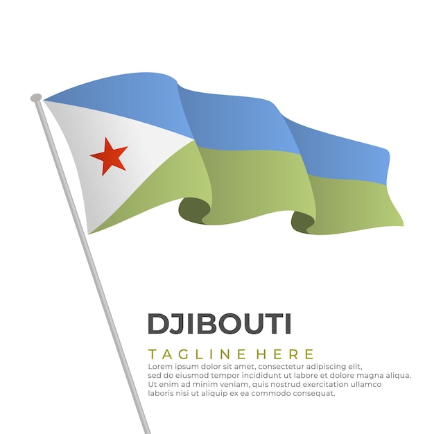 Векторный шаблон флага Джибути современный дизайн