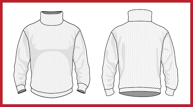 Template vector illustration of a blank basic jersey sweater pullover Casual clothes