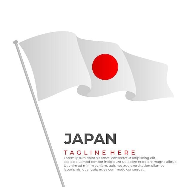 Template vector Japan flag modern design