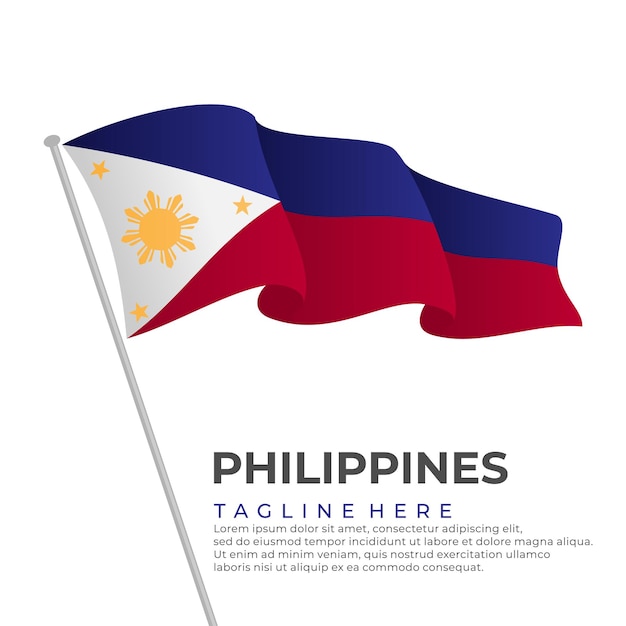 Template vector Philippines flag modern design