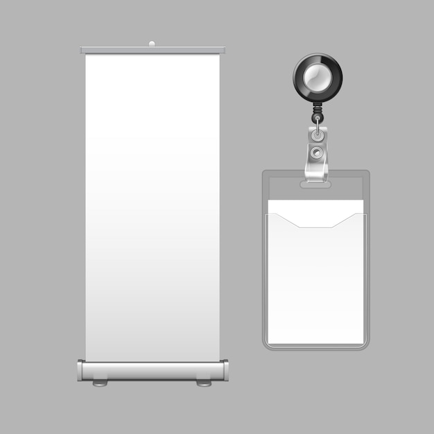 Modello di banner display roll-up verticale