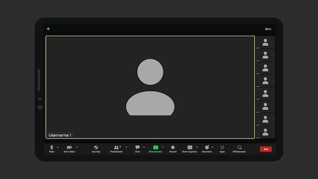 Шаблон пользовательского интерфейса видеоконференции приложение для социального общения