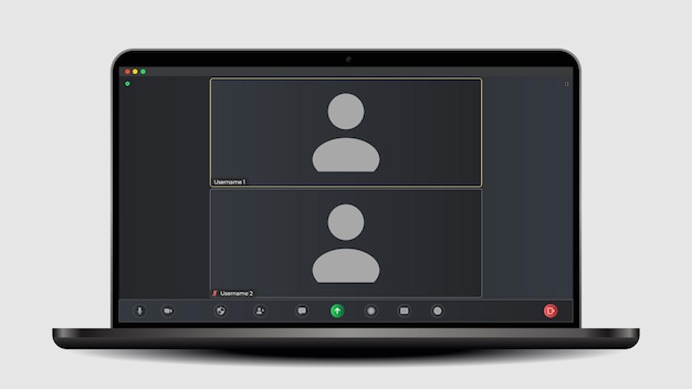 Шаблон пользовательского интерфейса видеоконференции приложение для социального общения