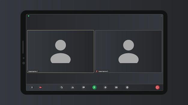 Шаблон пользовательского интерфейса видеоконференции приложение для социального общения